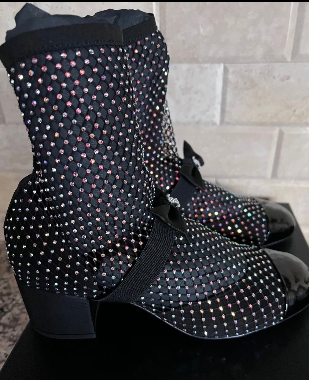 Chanel Black & Silver Mary Janes Boots