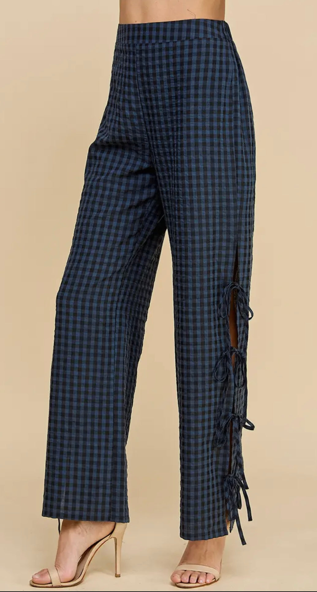 Priscilla Gingham Side Tie
Pants