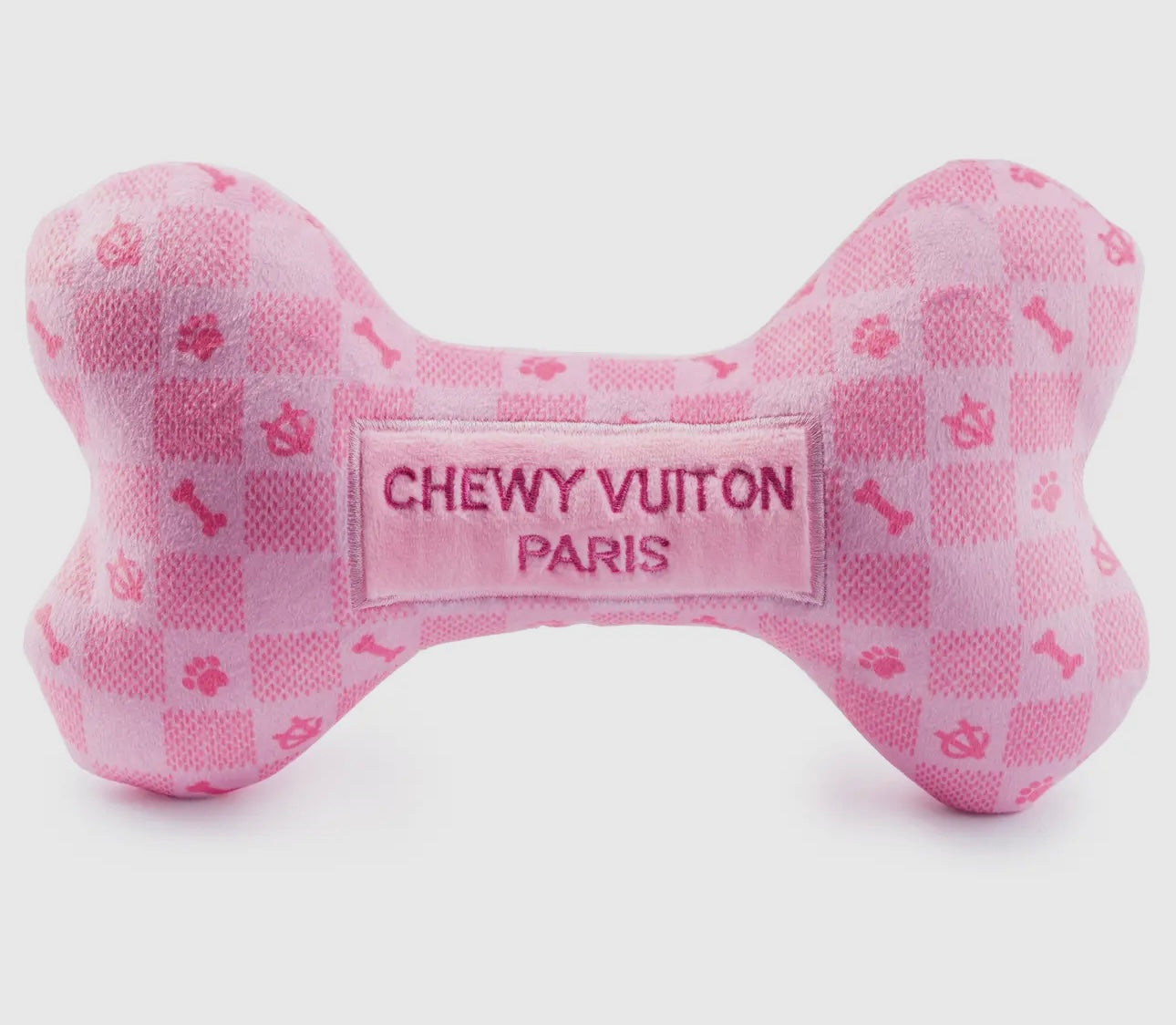 Pink Checker Chewy Vuiton Bone By Haute Diggity Dog Large