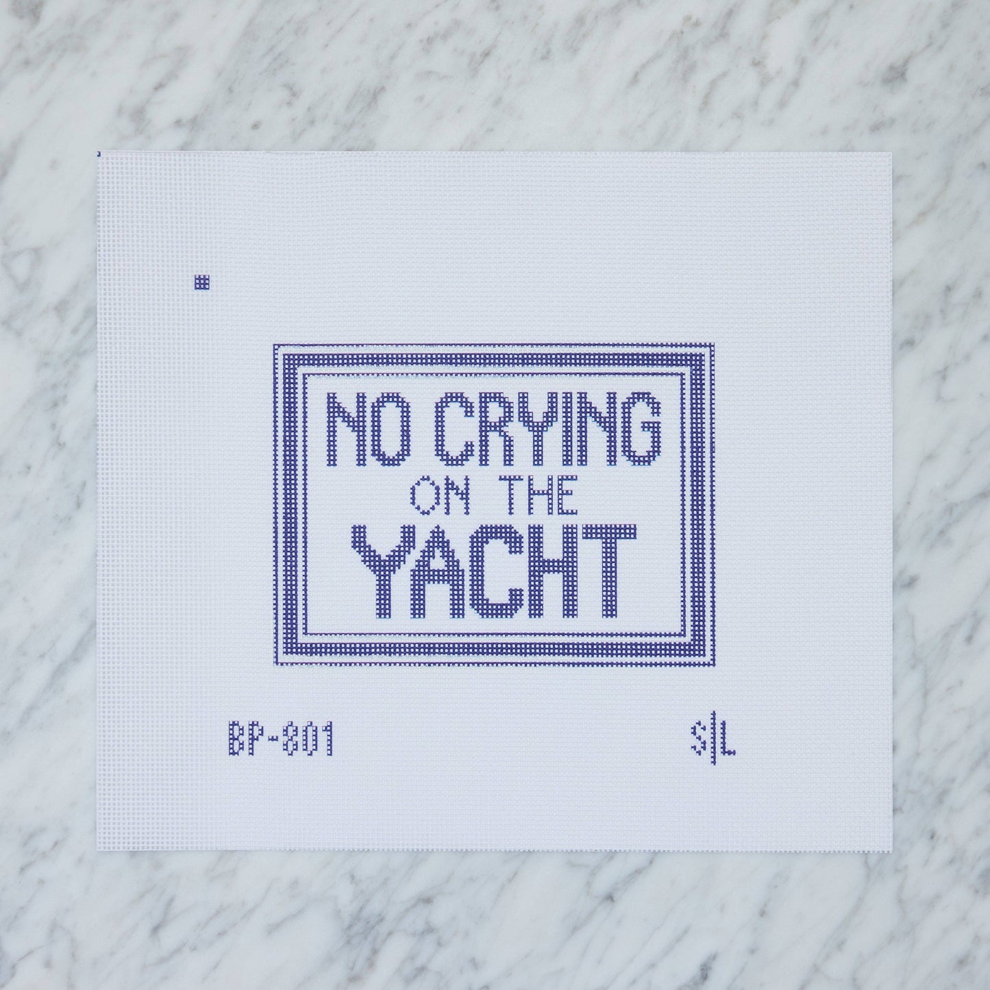 No Crying on the Yacht Needlepoint Canvas