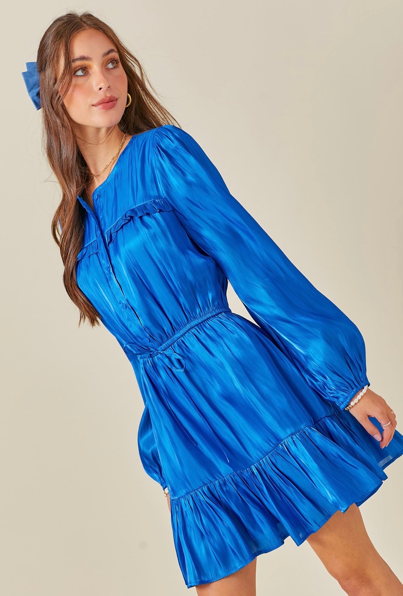 Cameron Ruffle Iridescent Dress