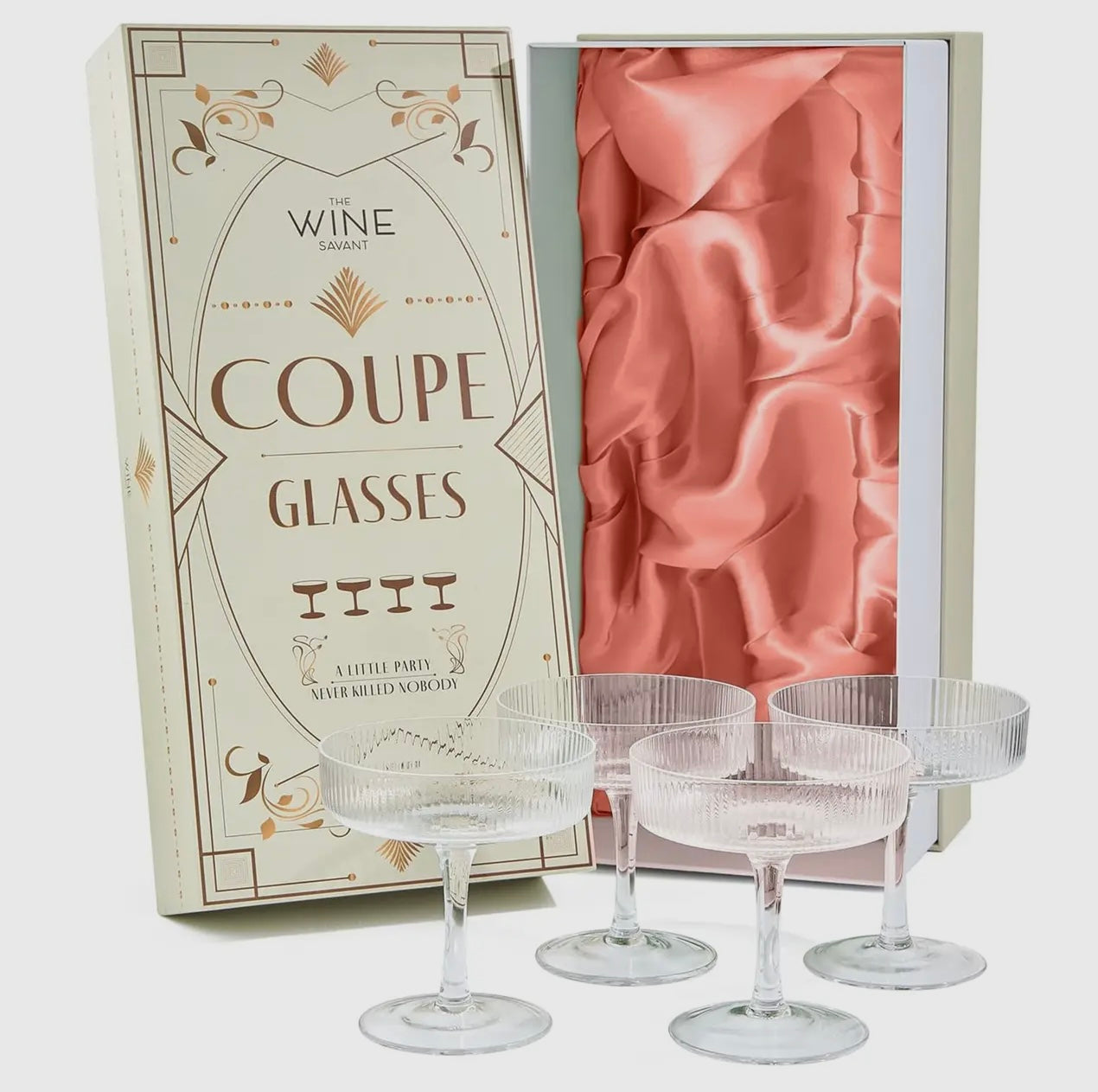 A Little Party Never Killed Nobody Gatsby Coupe, (Set of 4)