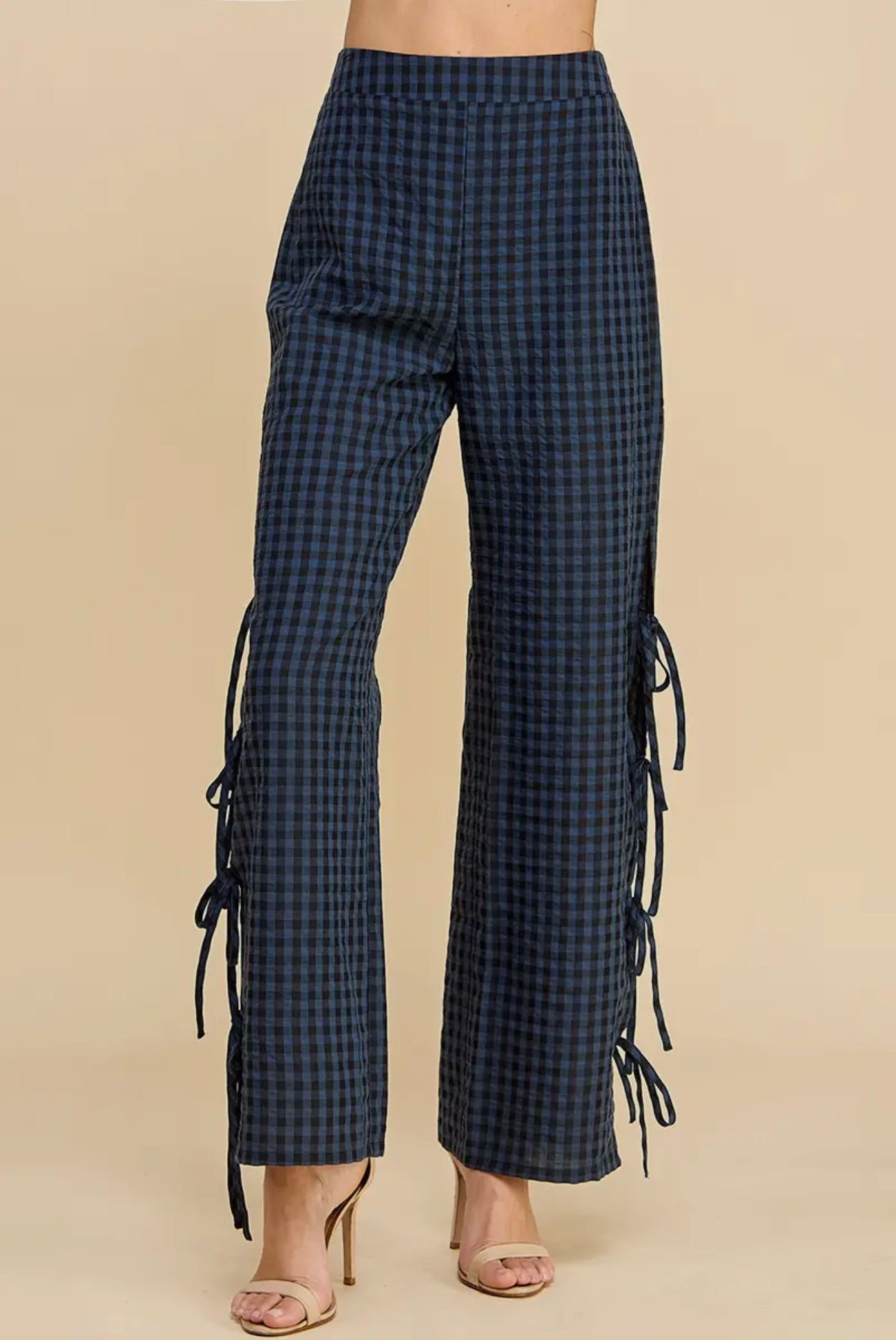 Priscilla Gingham Side Tie
Pants