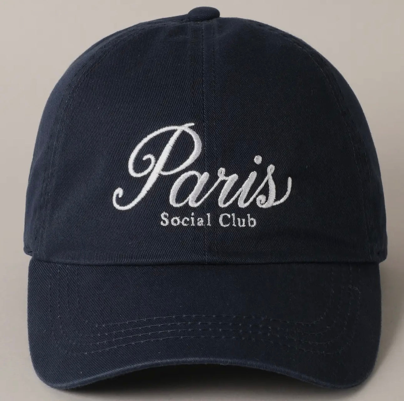 Paris Social Club Embroidered Baseball Cap