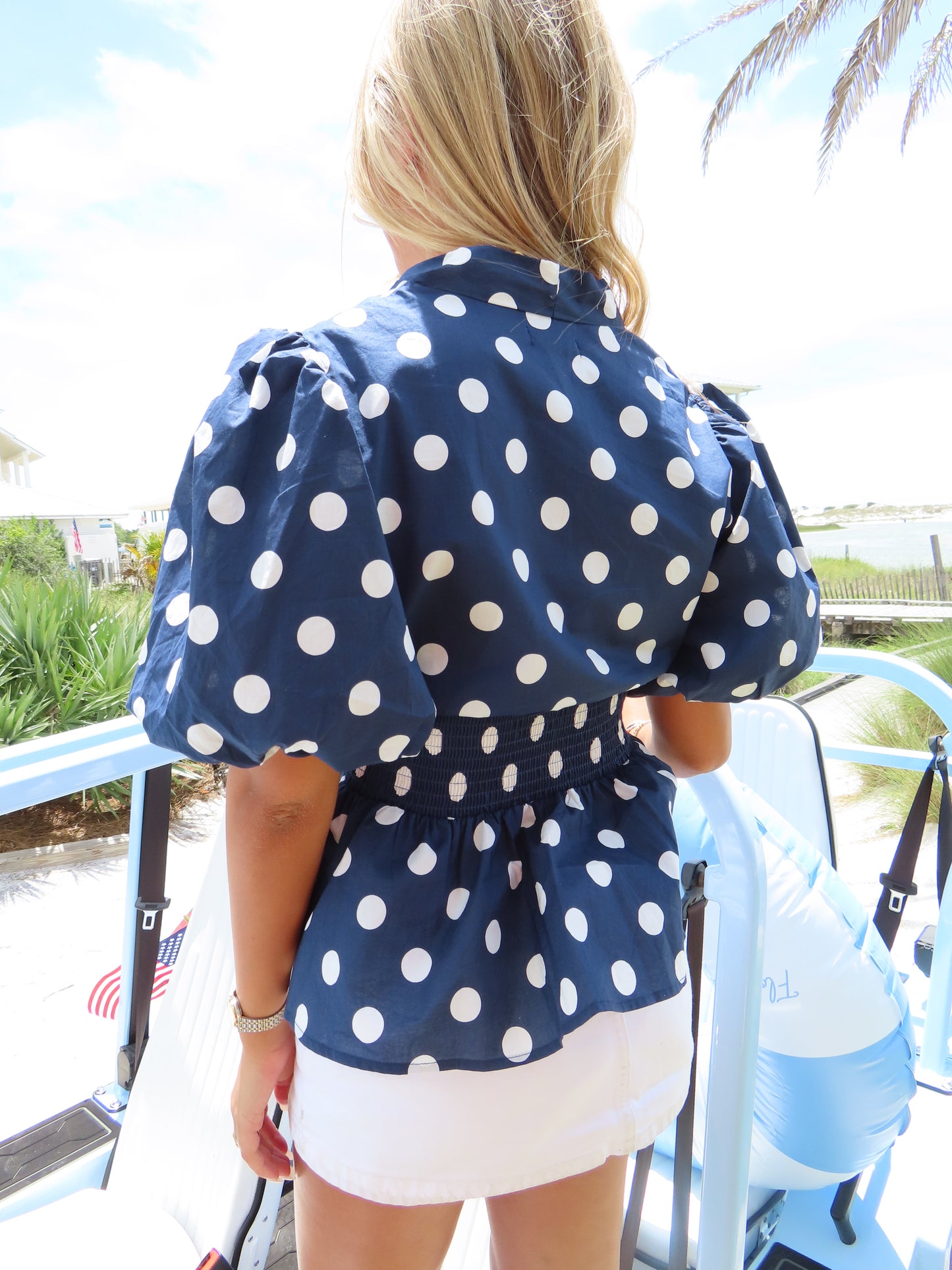 Shoreline Sweetheart Top - Navy