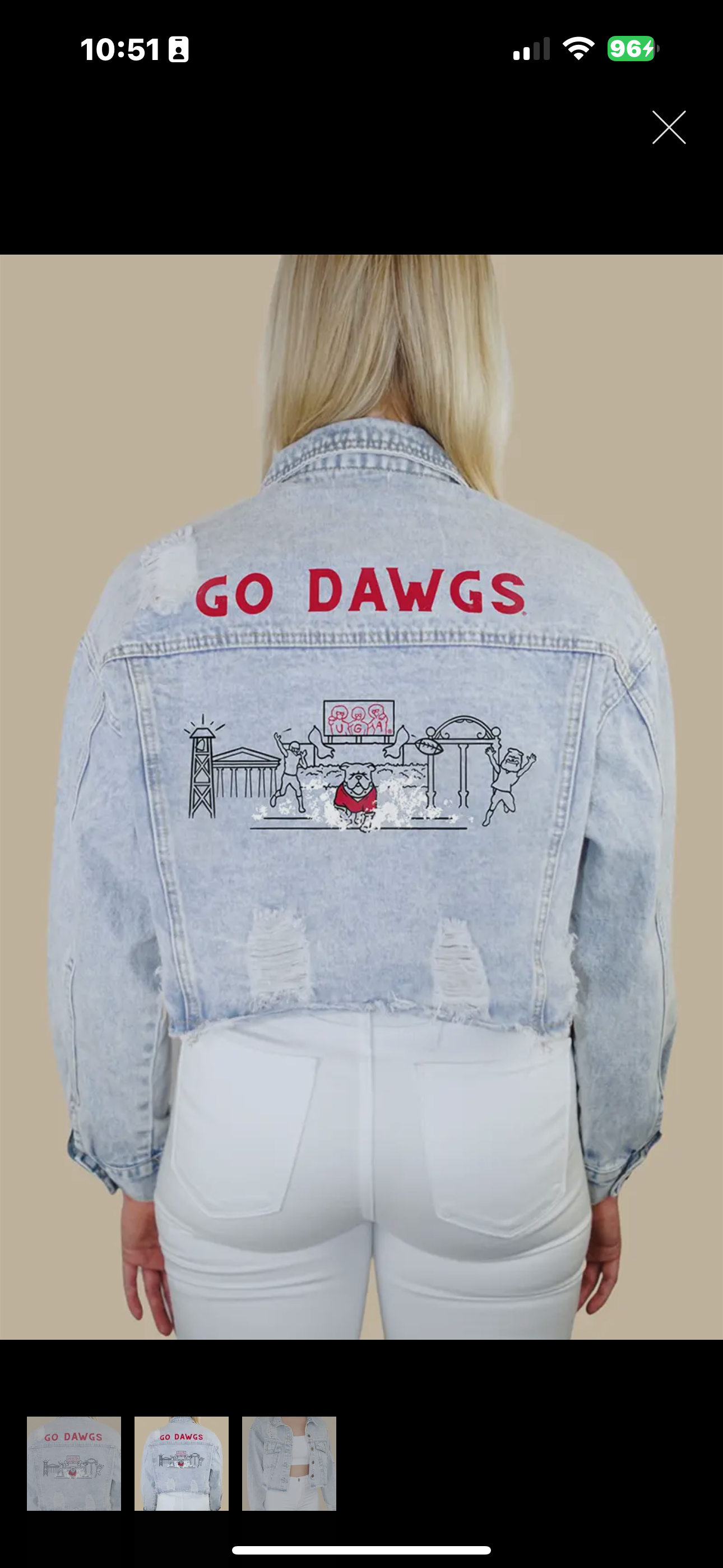 University of Georgia Campus Classic Denim Jacket