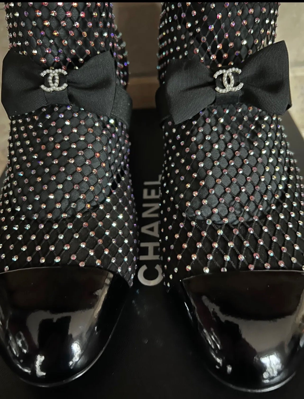 Chanel Black & Silver Mary Janes Boots