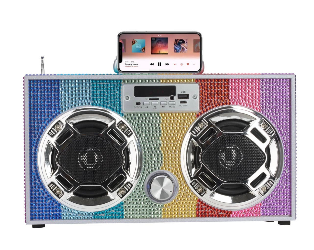 Rainbow Bling Wireless Boom Box with Fm Radio