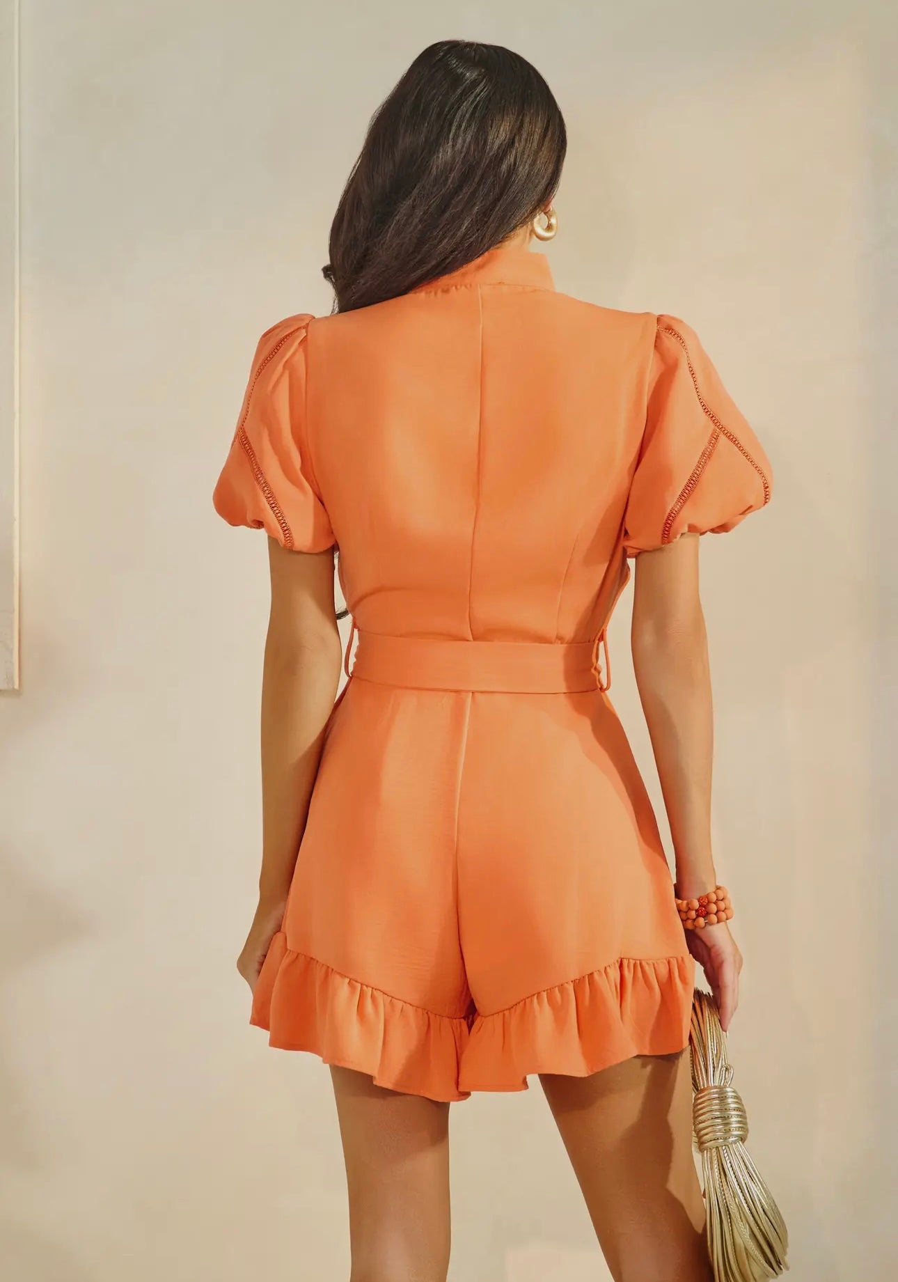 Carmen Puff Sleeve Eyelet Romper