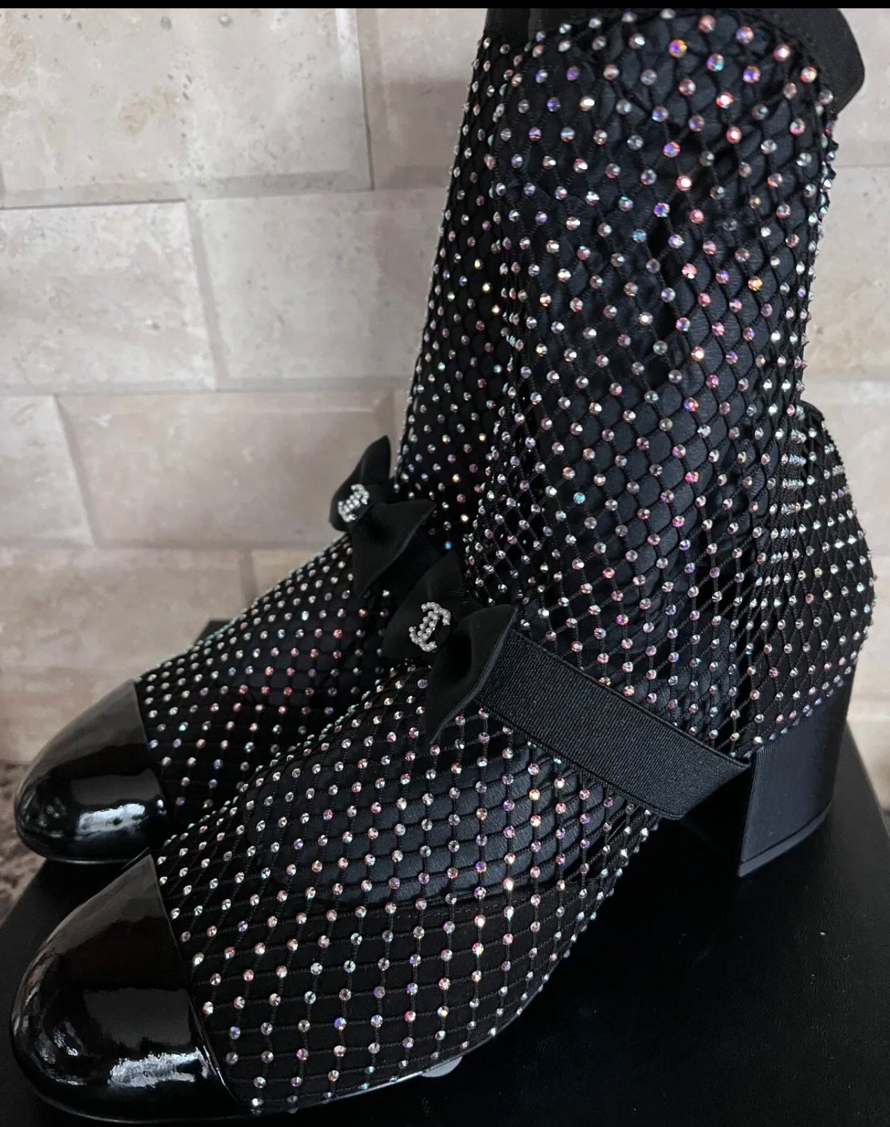 Chanel Black & Silver Mary Janes Boots