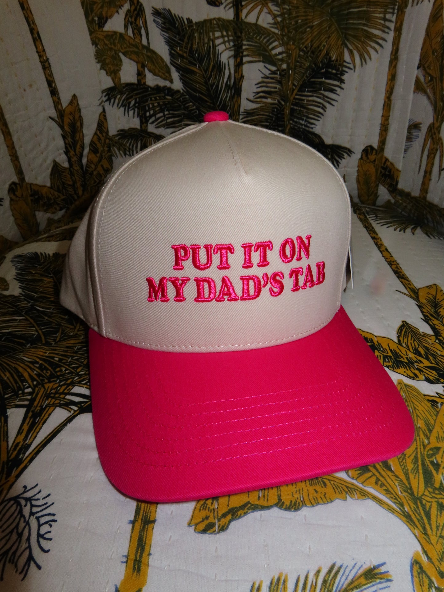 Embroidered Put It On My Dad's Tab Trucker Hat