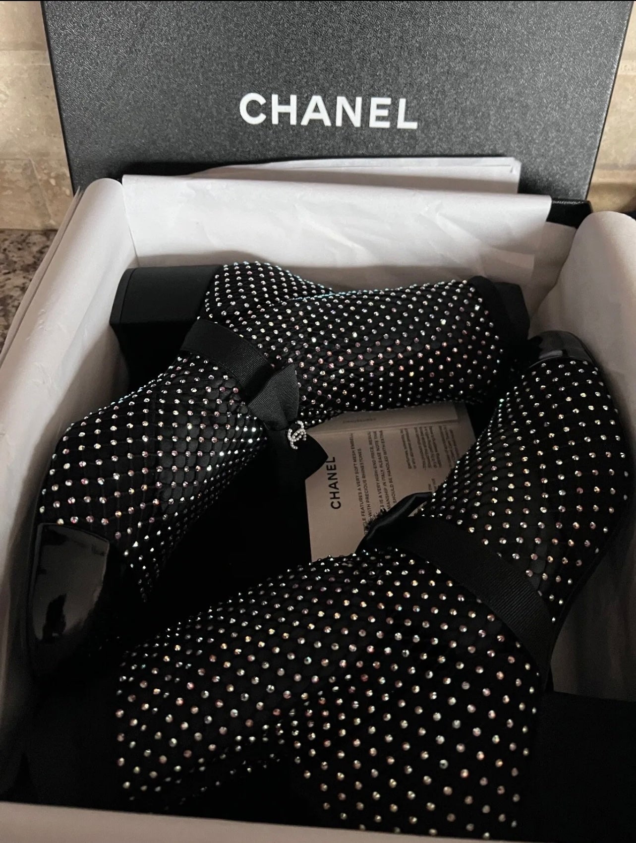 Chanel Black & Silver Mary Janes Boots
