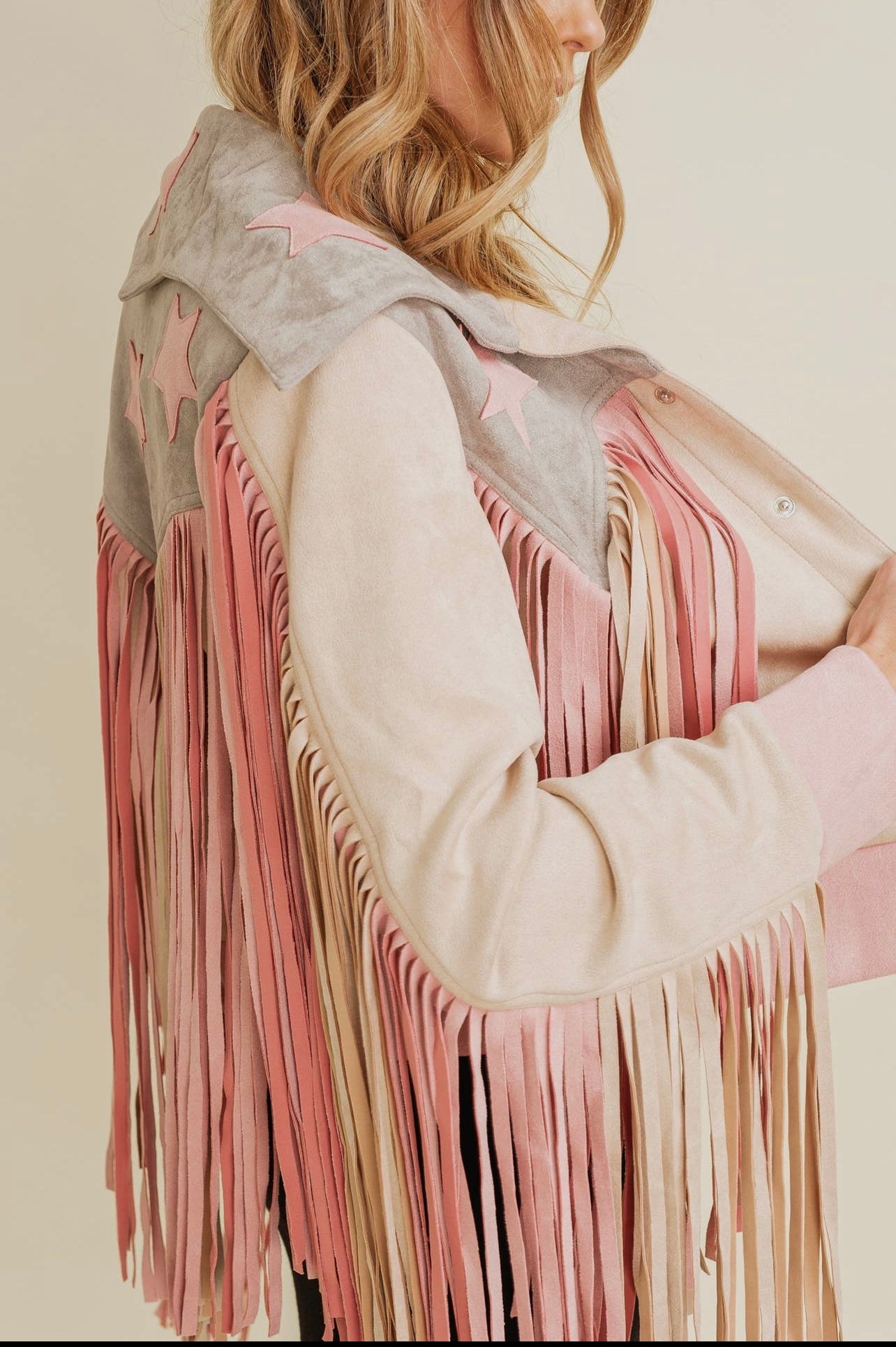 Star Girl Suede Fringe Jacket