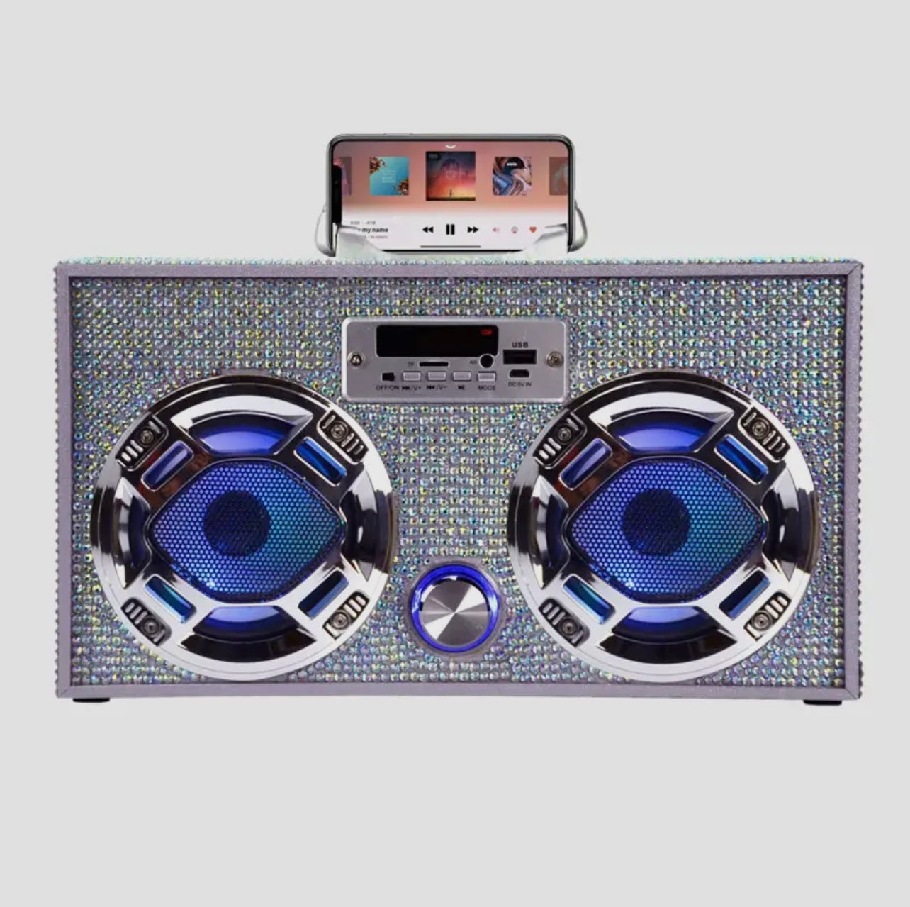 Iridescent Bling Wireless Boombox with Fm Radio
