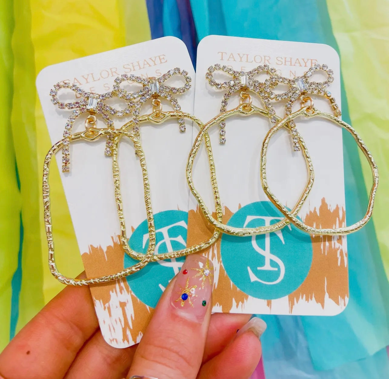 Nina Bow Hoop Earrings
