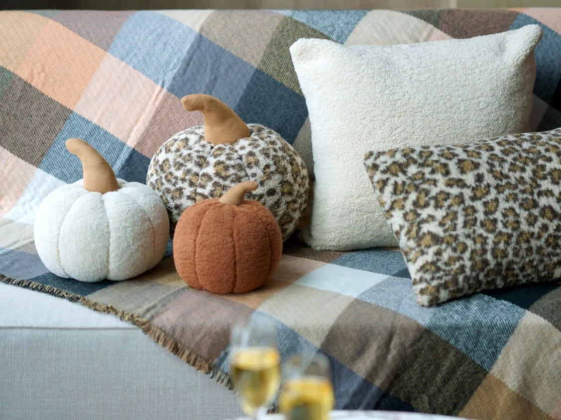 Large Sherpa Leopard Pumpkin Pillow