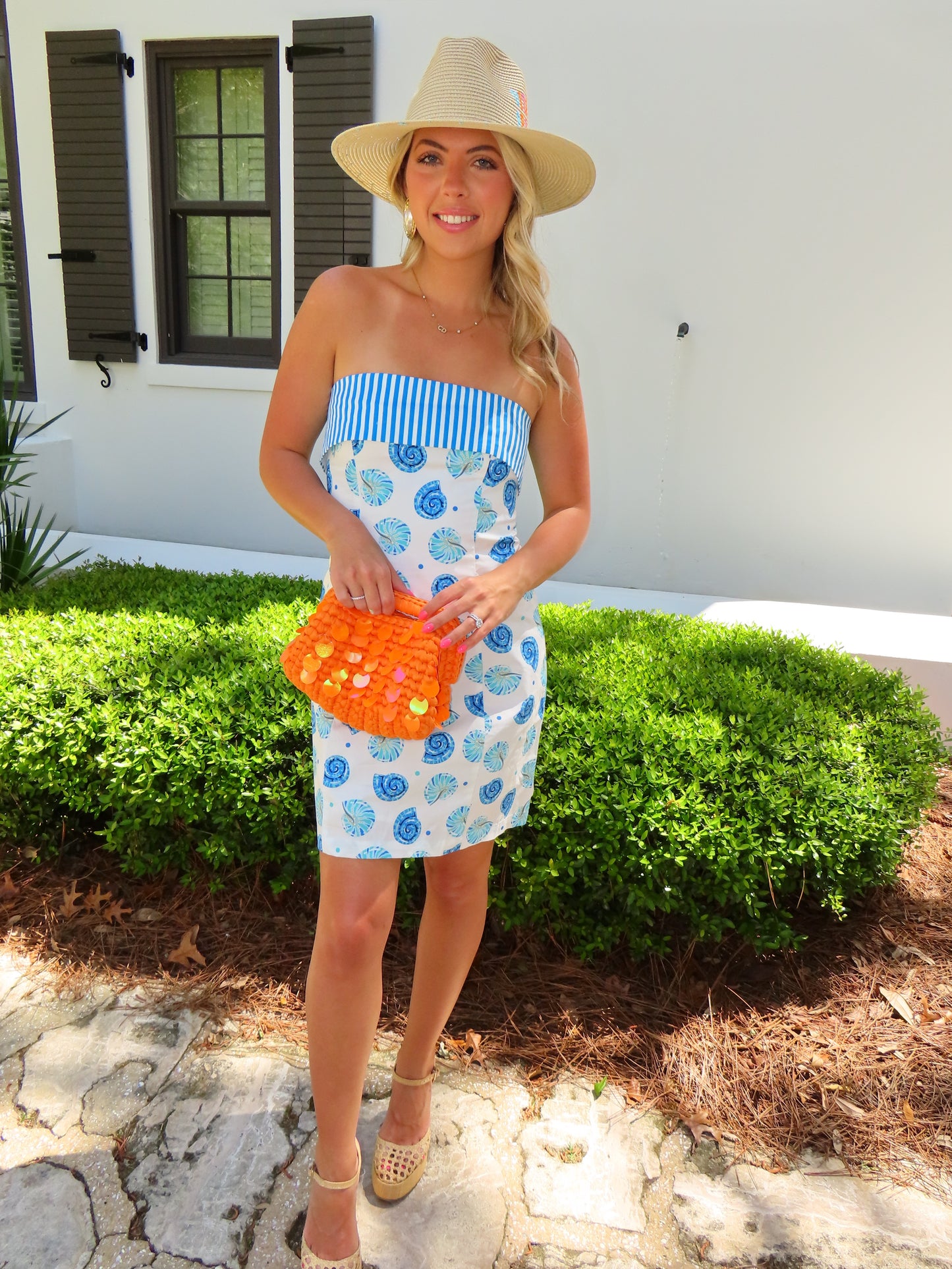 Tropez Woven Bag - Orange