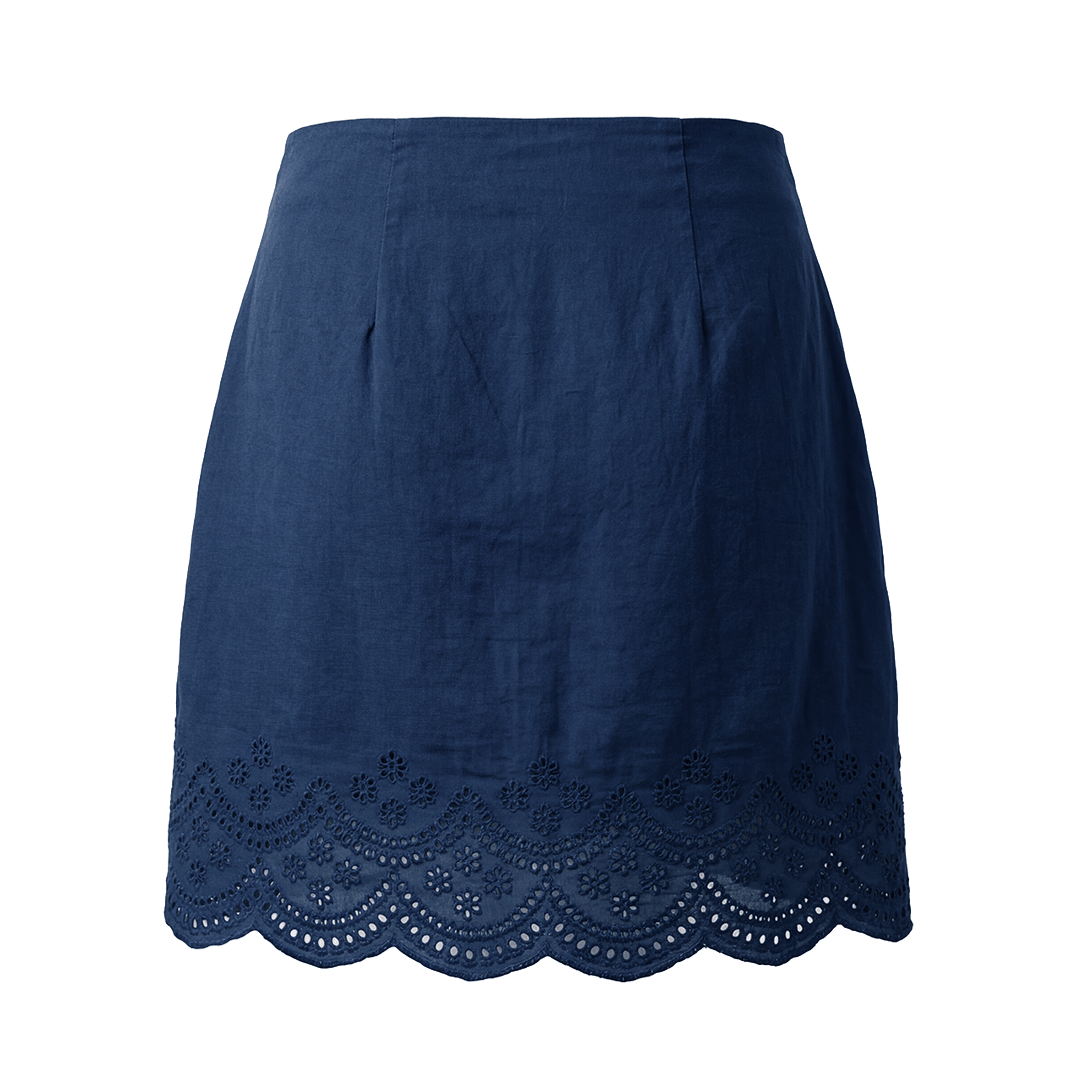 Short Wrap Skirt Navy