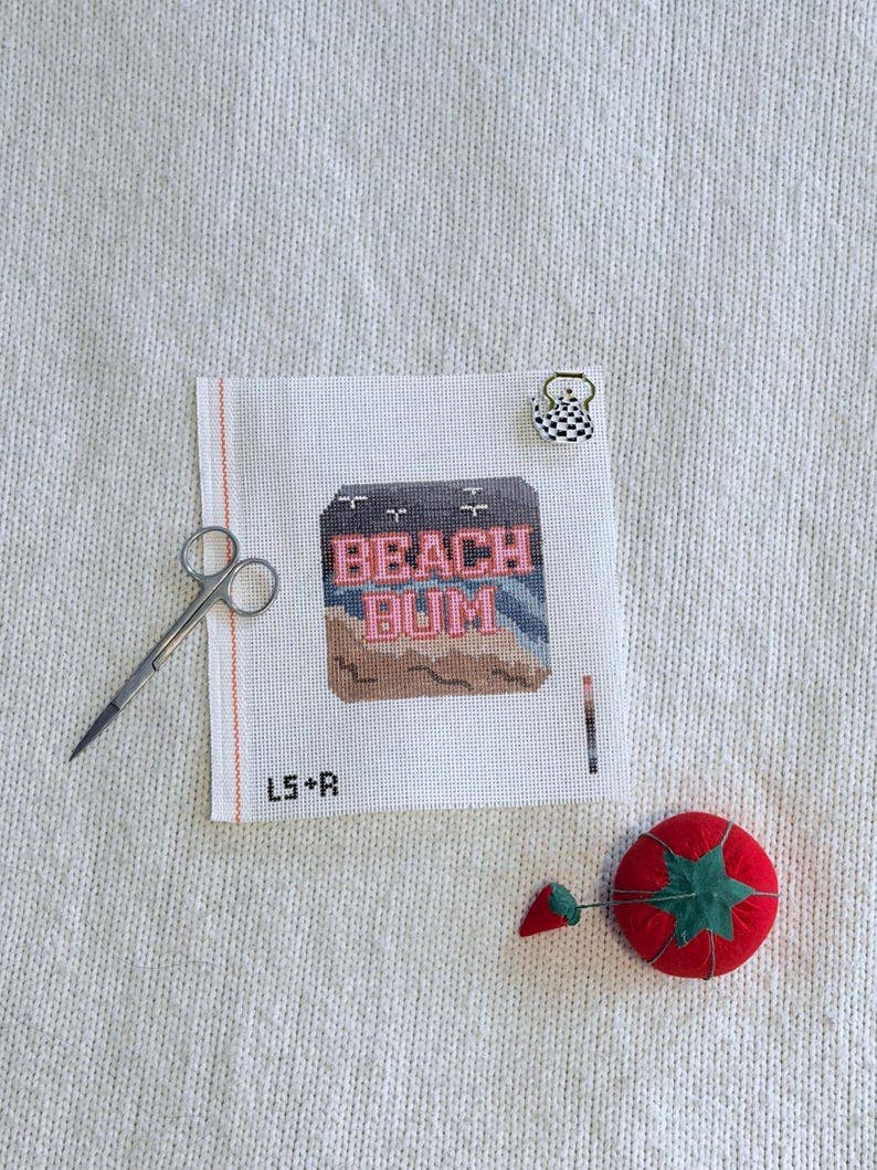 Beach Bum Hand Painted Needlepoint Canvas