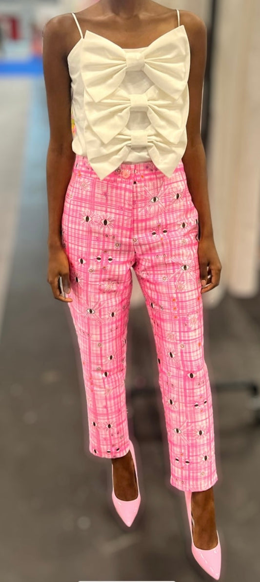 Neubyrne Patricia Fitted Pant Evil Eye Print