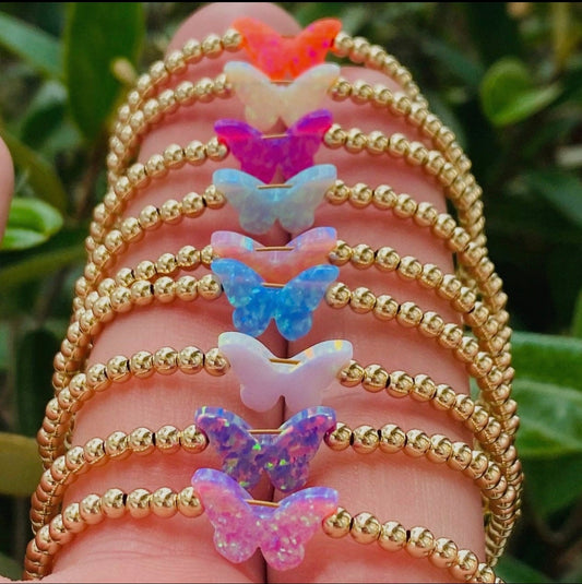 Bara Boheme Opal Butterfly Bracelet lavender