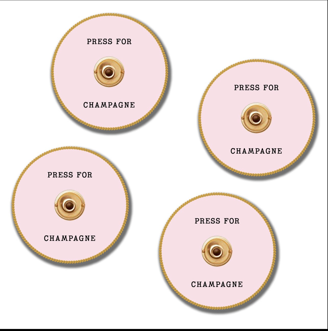 Set of 4 Coasters Press for Champagne