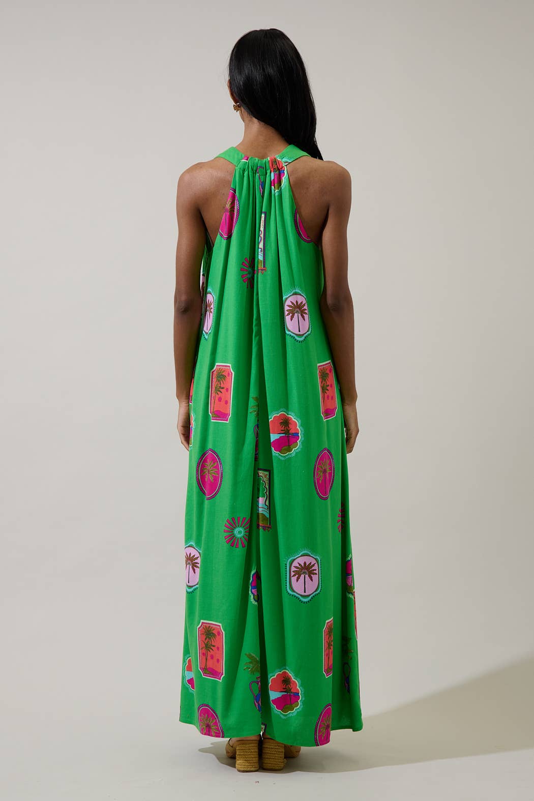 Trinie Postcard Rubi Halter Neck Maxi Dress