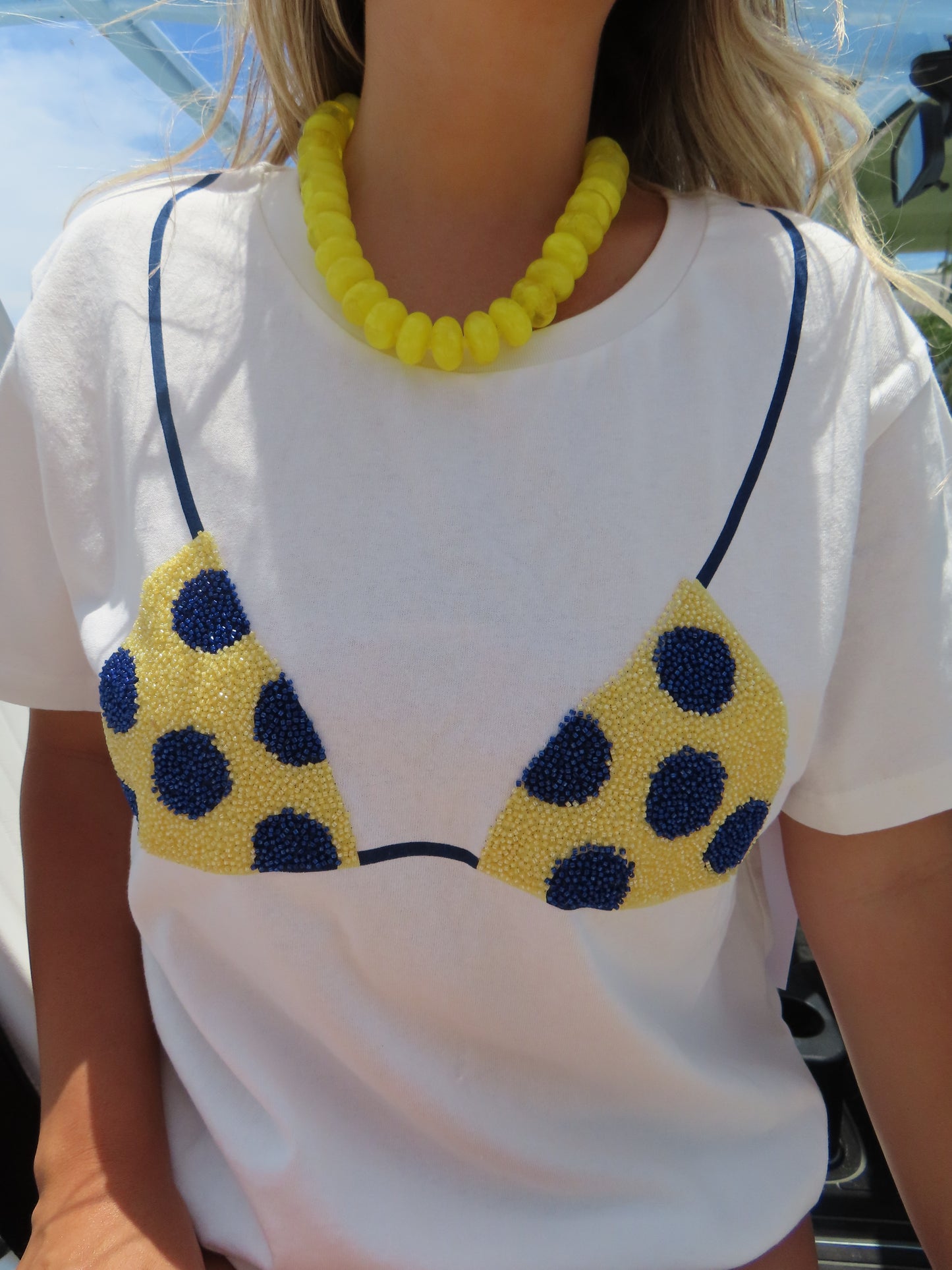 Bailey Chunky Beaded Necklace- Yellow