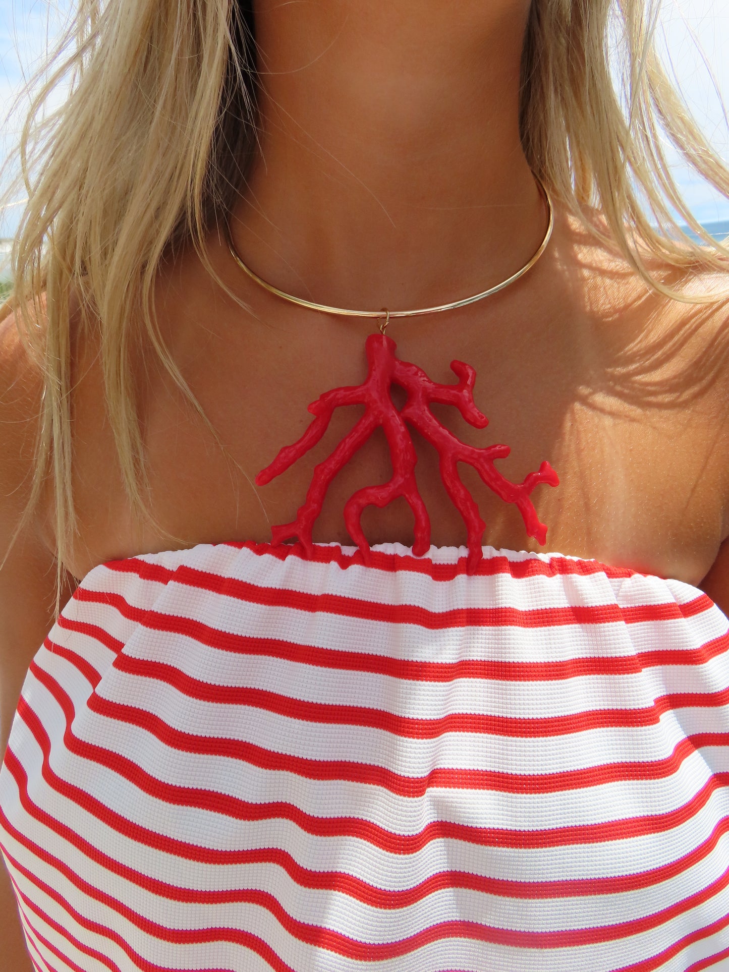 Coral Pendant Necklace