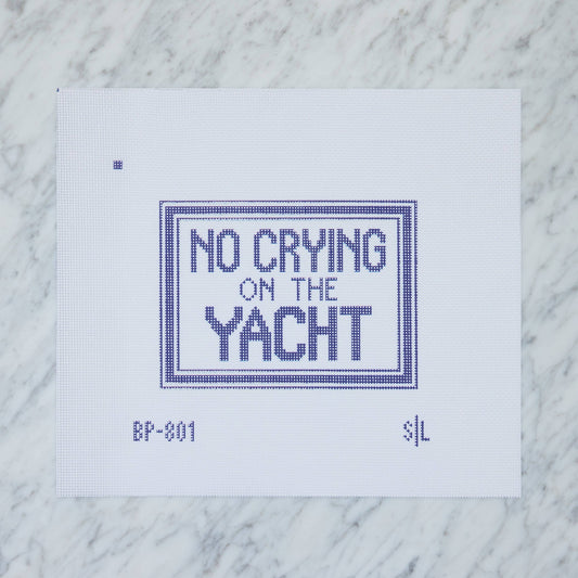 No Crying on the Yacht Needlepoint Canvas