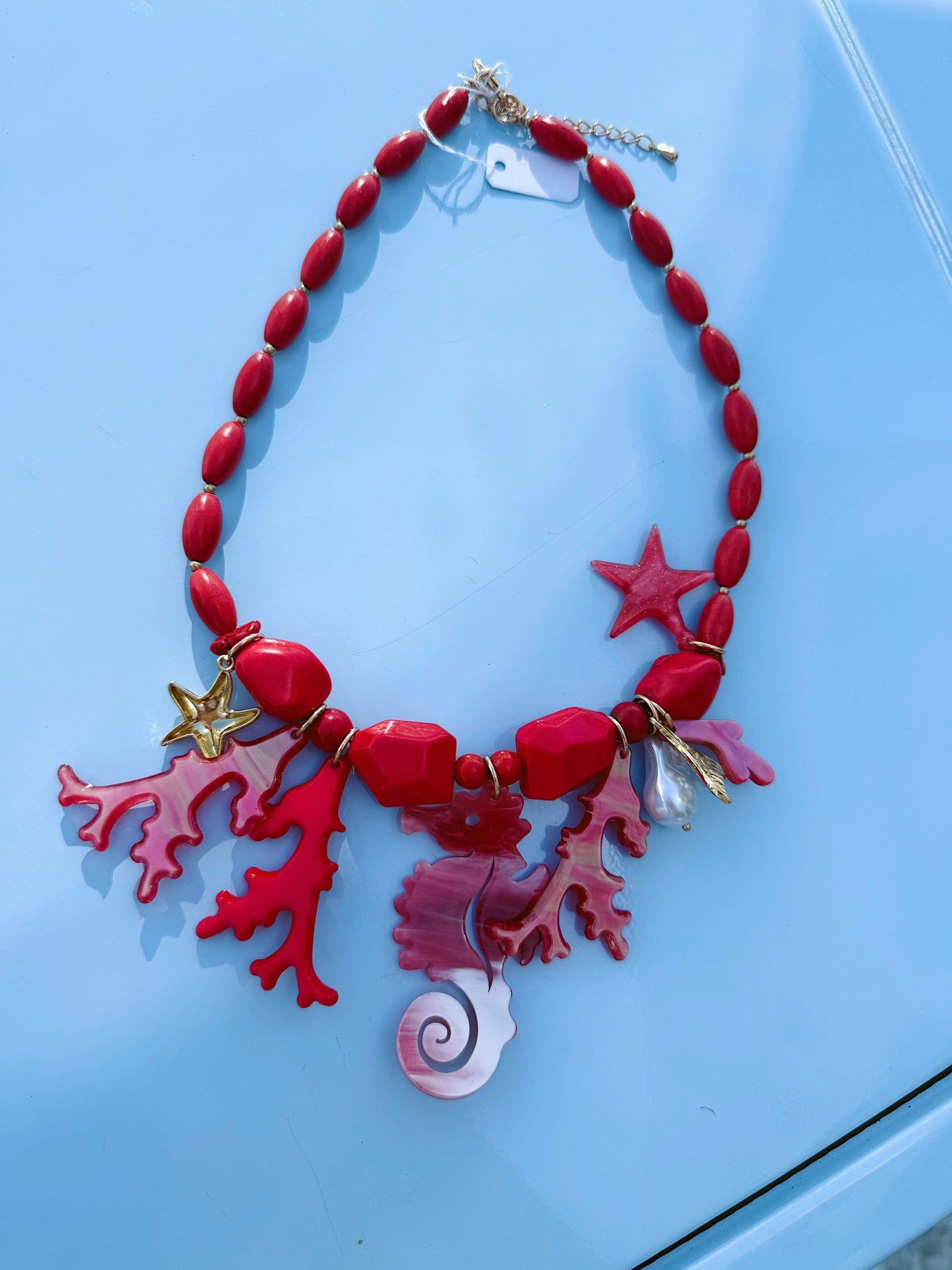 Ruby Reef Seahorse Necklace