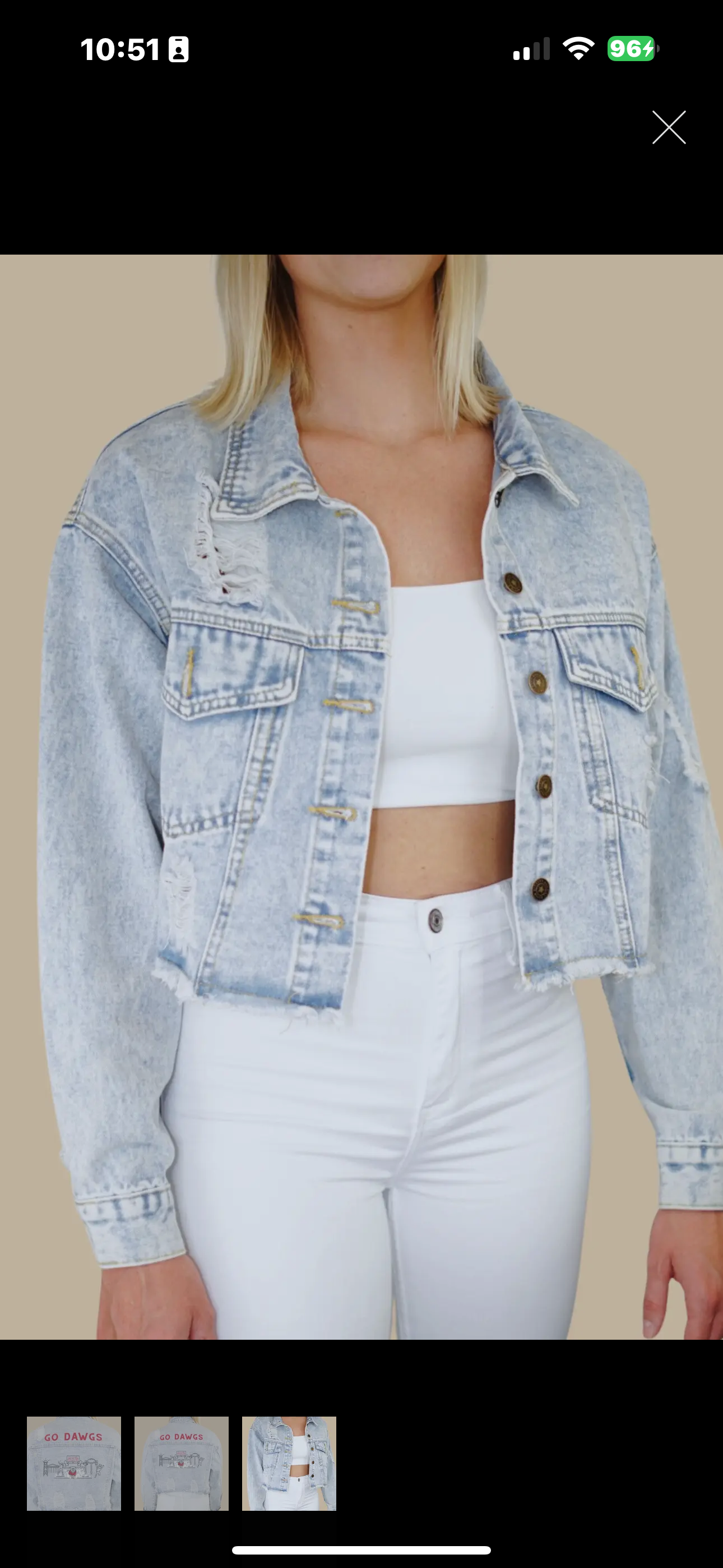 University of Georgia Campus Classic Denim Jacket