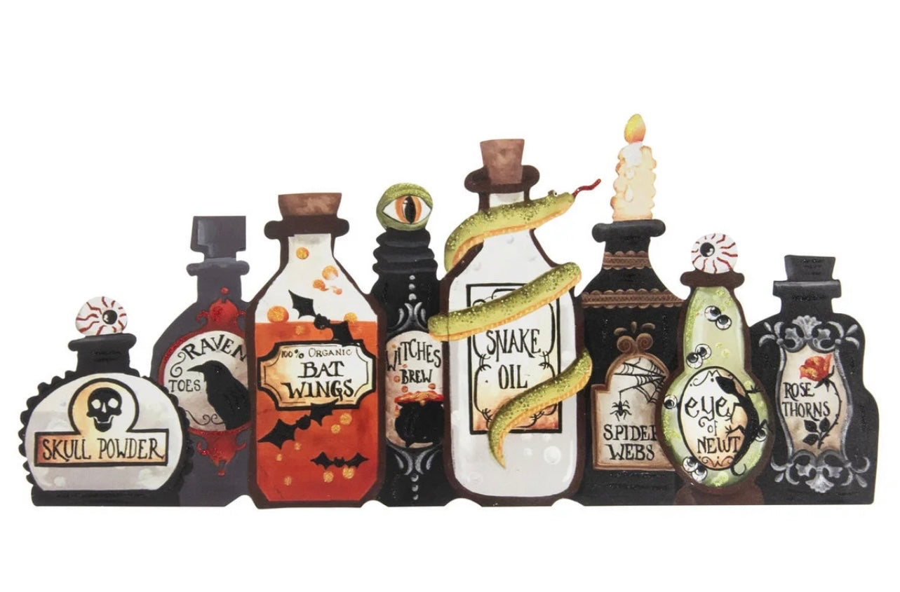 Round Top Collection Halloween Mantel Potion Bottles