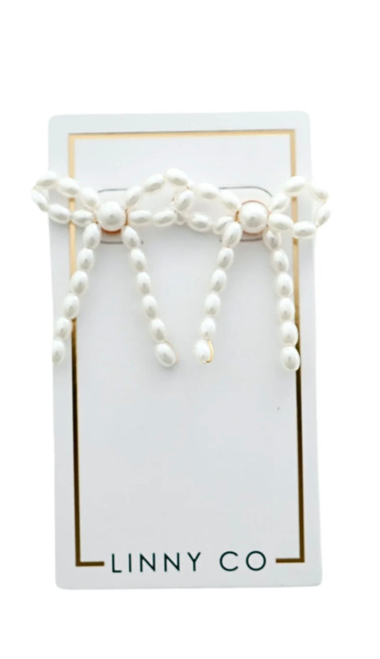 Bonnie pearl bow earrings