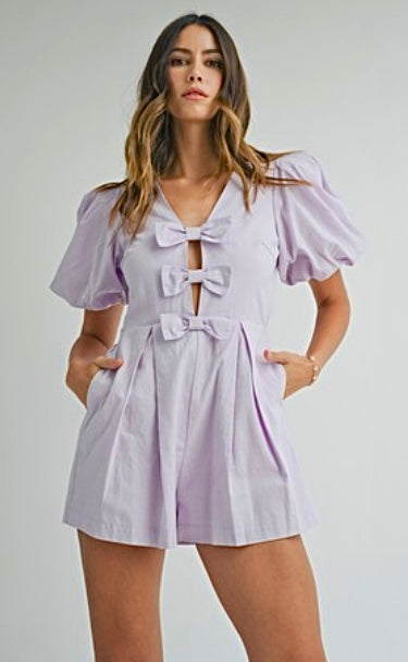 Put a Bow on It Lavender Romper