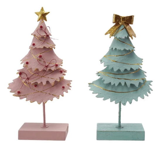 Metal Christmas Tree with Star/Bow, 2 Styles