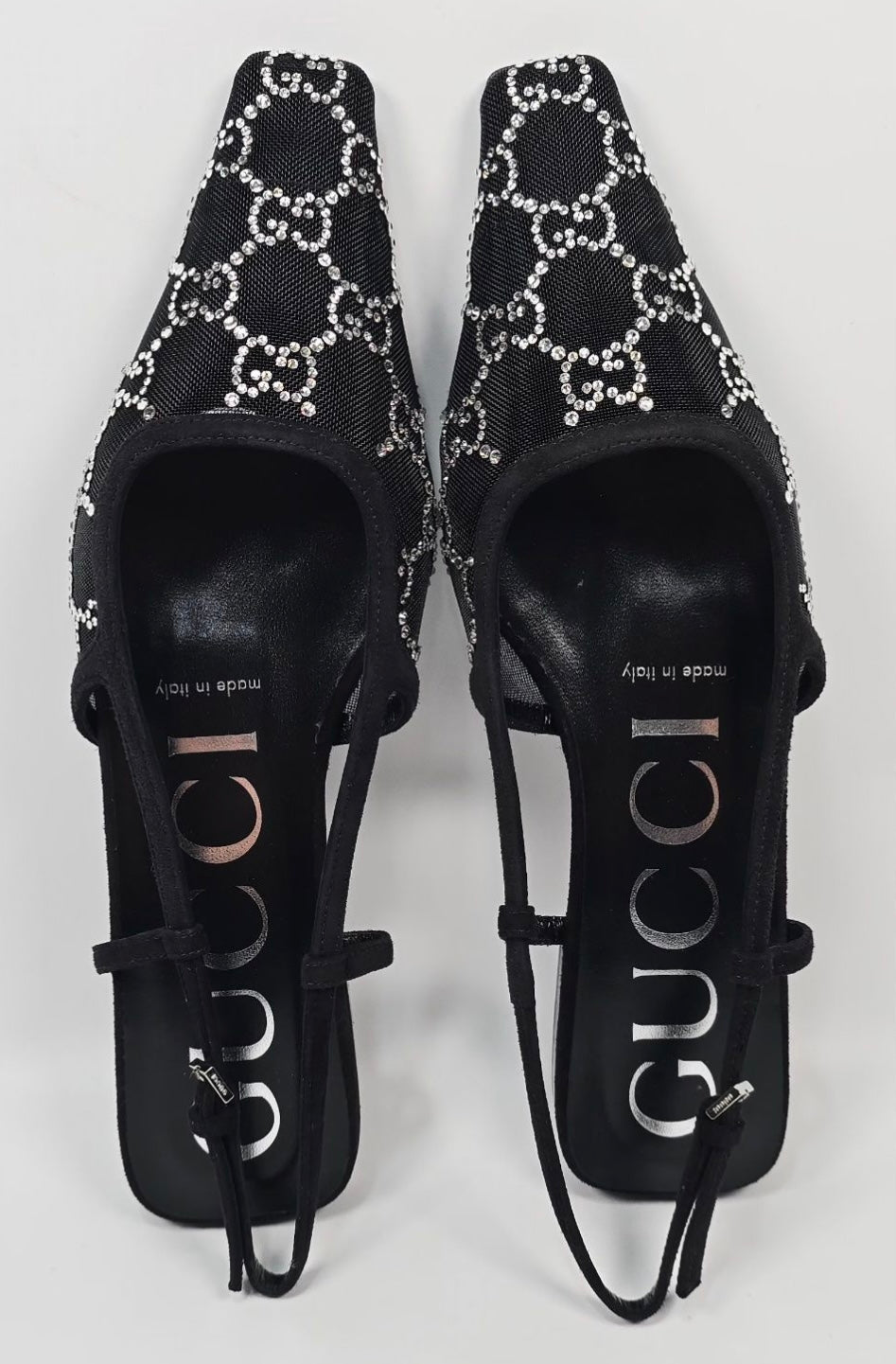 Gucci Tom GG Crystal Kitten Heel Slingback Pump (Women)