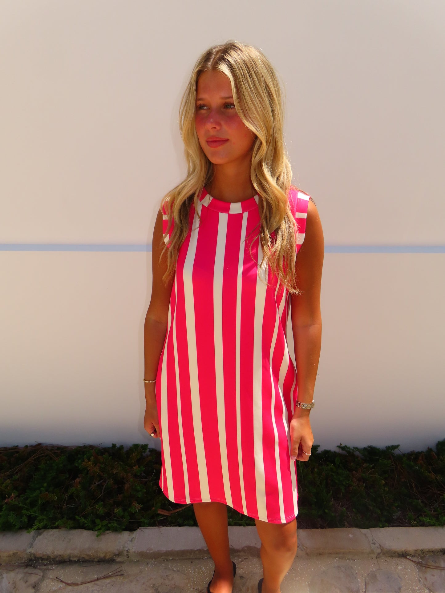 Off-Duty Striped Active Dress