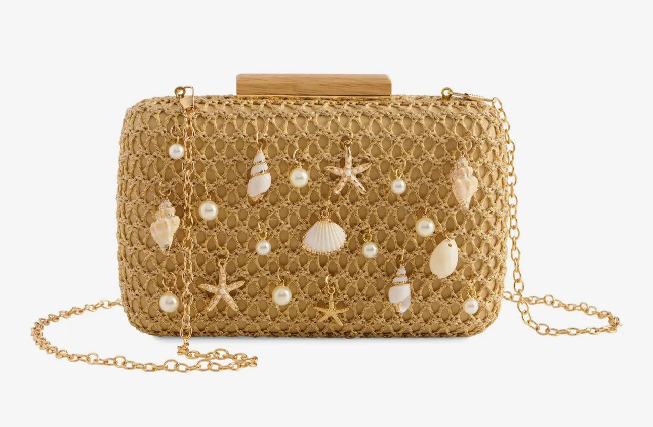 Opal Shell Minaudière, Gold