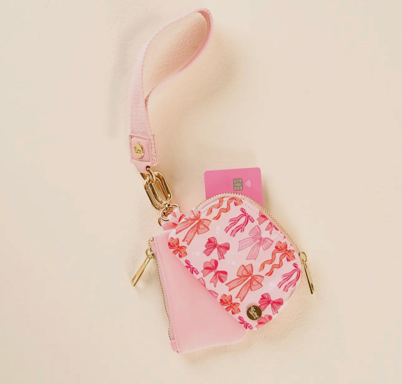 The Darling Effect Dynamic Duo Pouch Wristlet-Blushing Bows