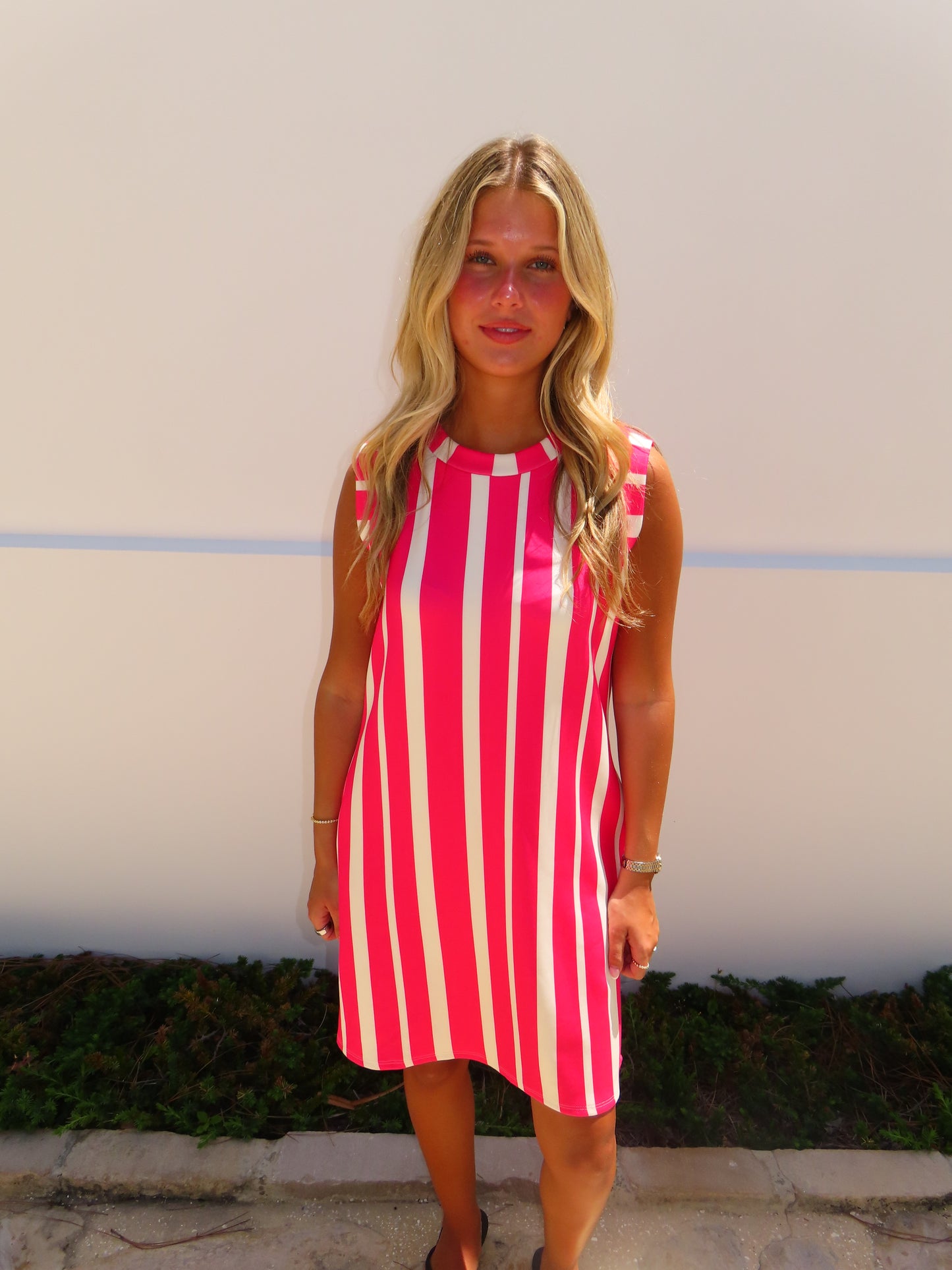 Off-Duty Striped Active Dress