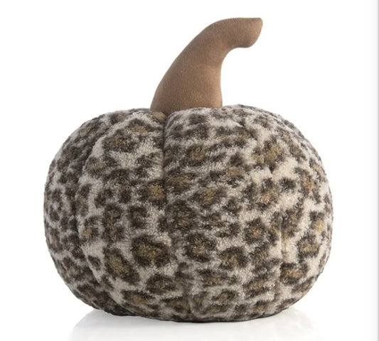 Large Sherpa Leopard Pumpkin Pillow