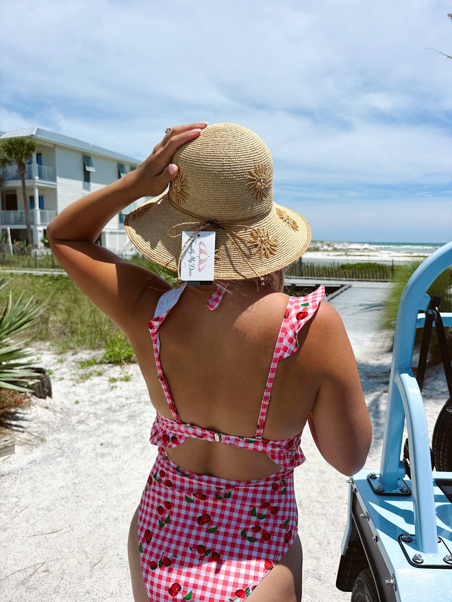 Nelly Raffia Flower Bucket Hat