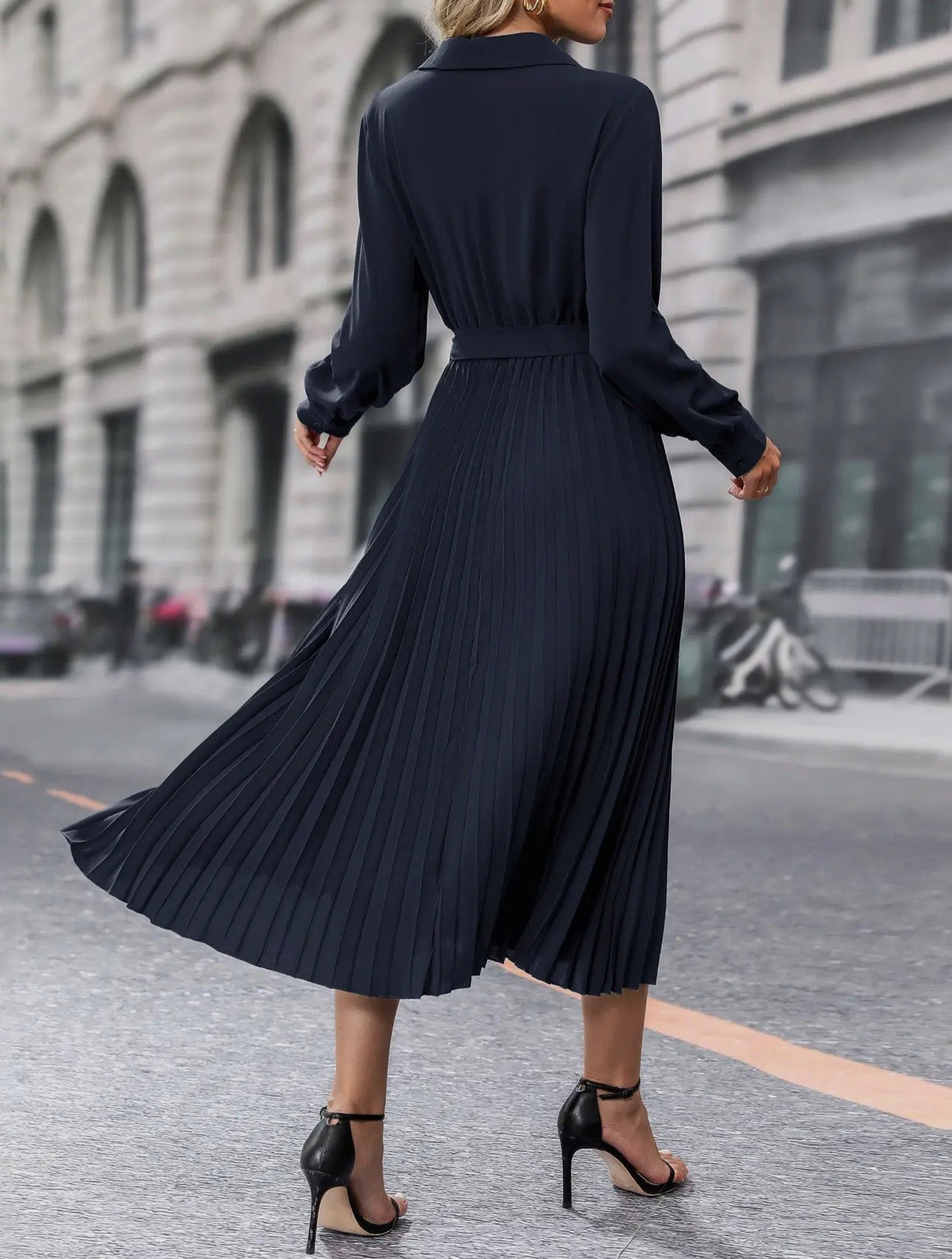 Leslie Black High-Waisted Dress