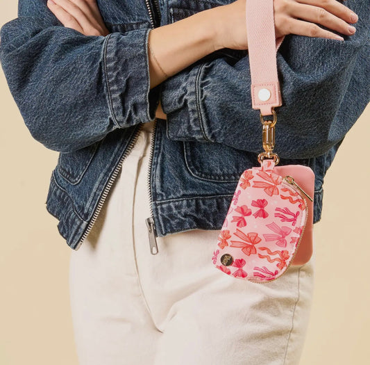 The Darling Effect Dynamic Duo Pouch Wristlet-Blushing Bows