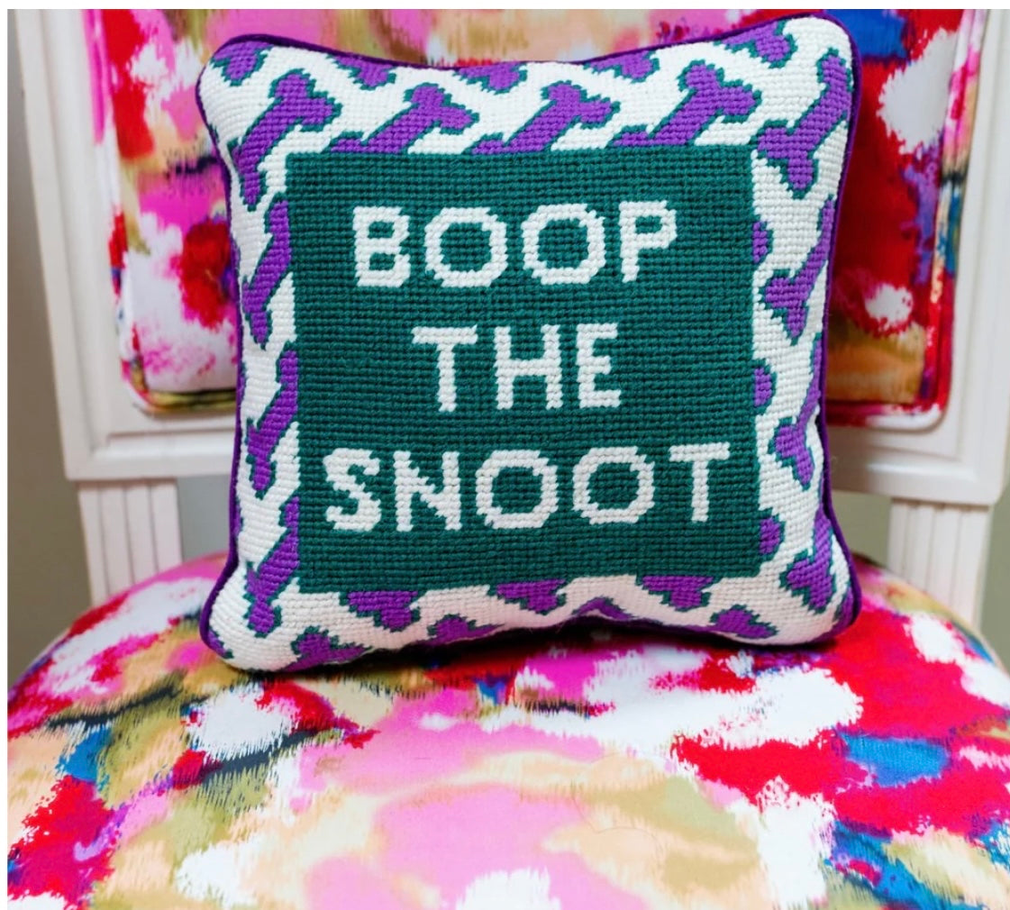 Boop the Snoot Needlepoint Pillow