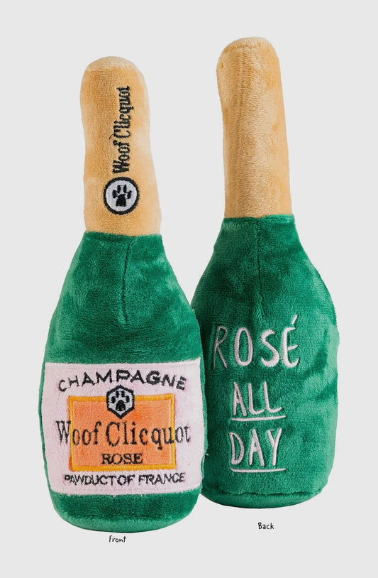 Woof Clicquot Rose' Champagne Bottle
Squeaker Dog Toy