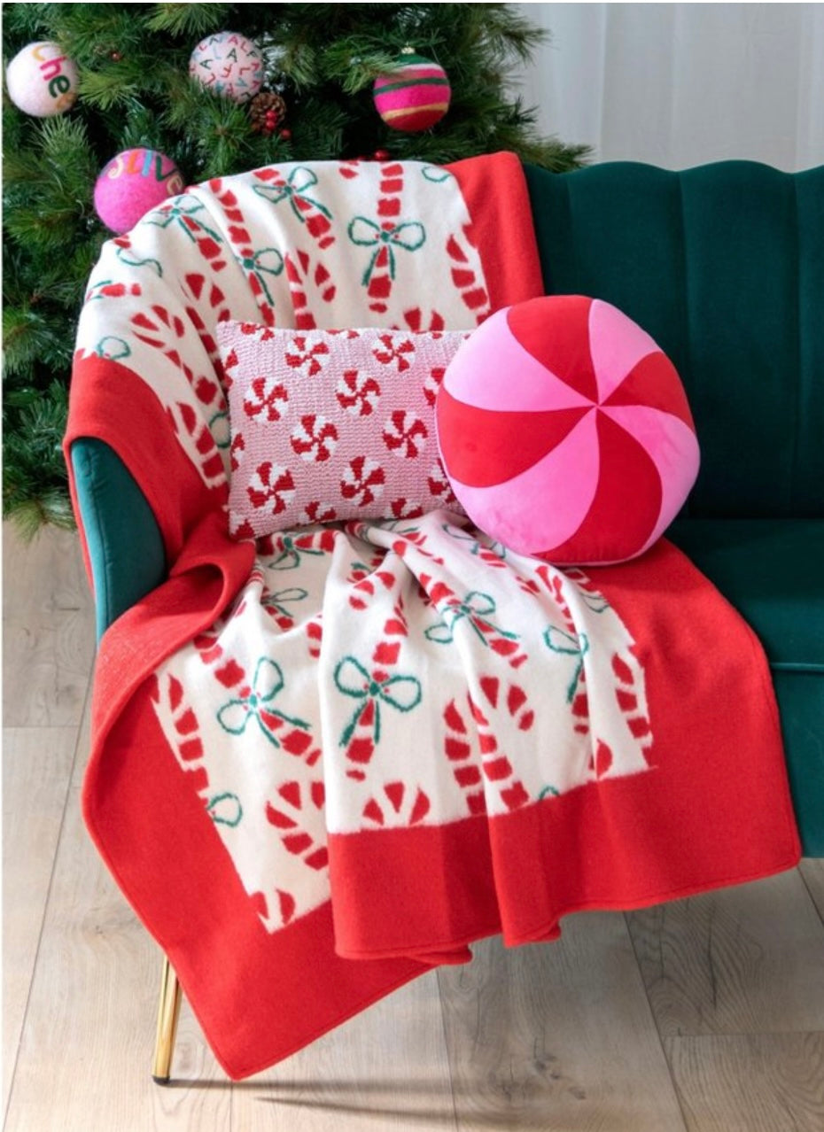 Pink Peppermint Candy Pillow