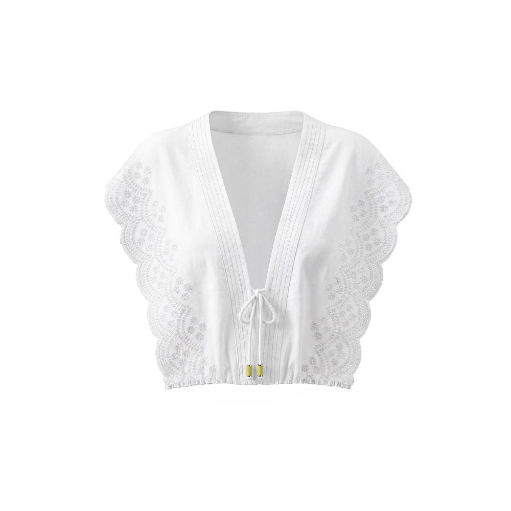 Flutter Sleeve Top White