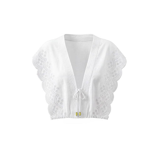 Flutter Sleeve Top White
